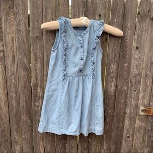 Gap chambray ruffle dress